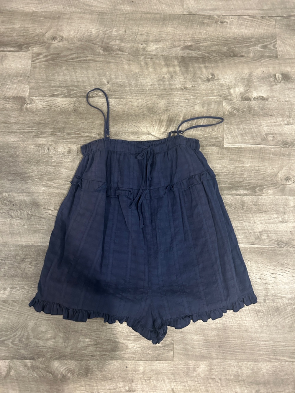 Navy Blue Women's Romper with Adjustable Straps